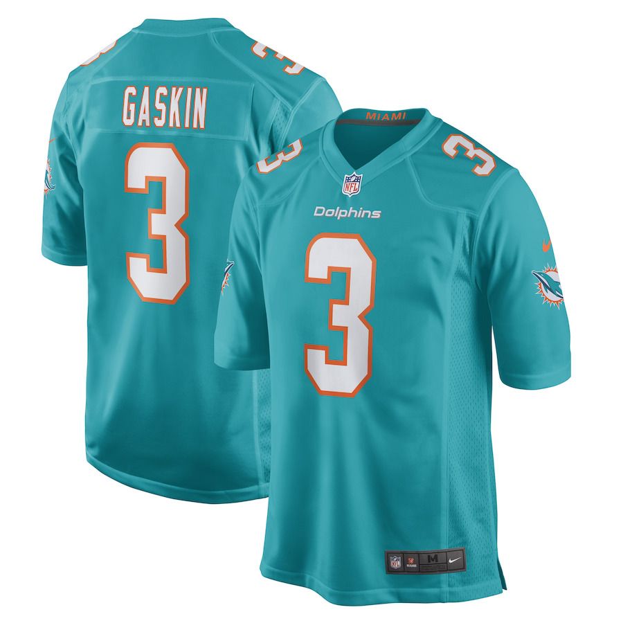 Men Miami Dolphins #3 Myles Gaskin Nike Aqua Game Player NFL Jersey->miami dolphins->NFL Jersey